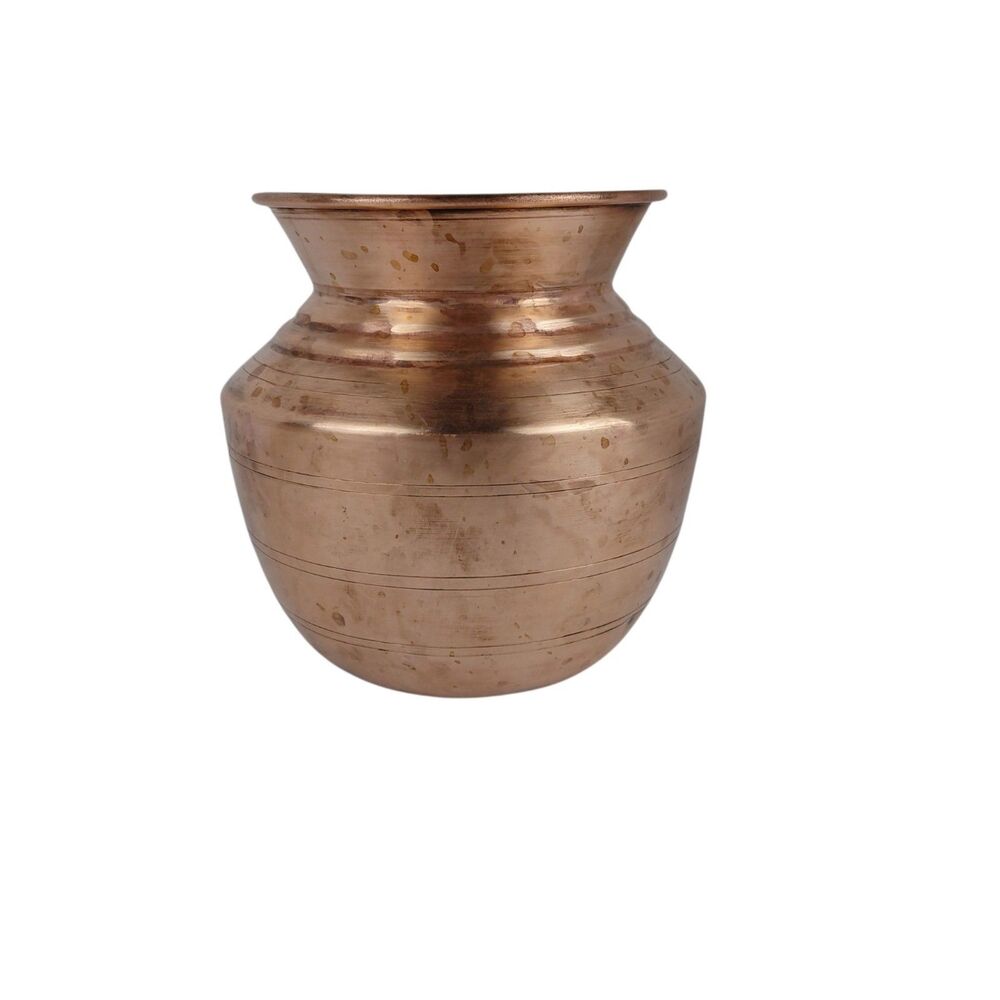 Vintage Solid Copper Vessel 4.5" Kalash Vase